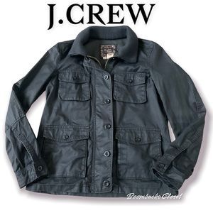 J.Crew Utility Cargo Jacket Washed & Aged Size XS Full Zip & Button Down Ribbe…